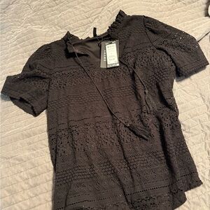 Vero Moda Black Textured Lace Top
